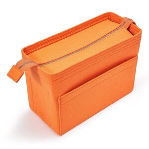 5332 Felt Zipper Handbag Tote Purse Duffel Backpack Organizer Insert Orange